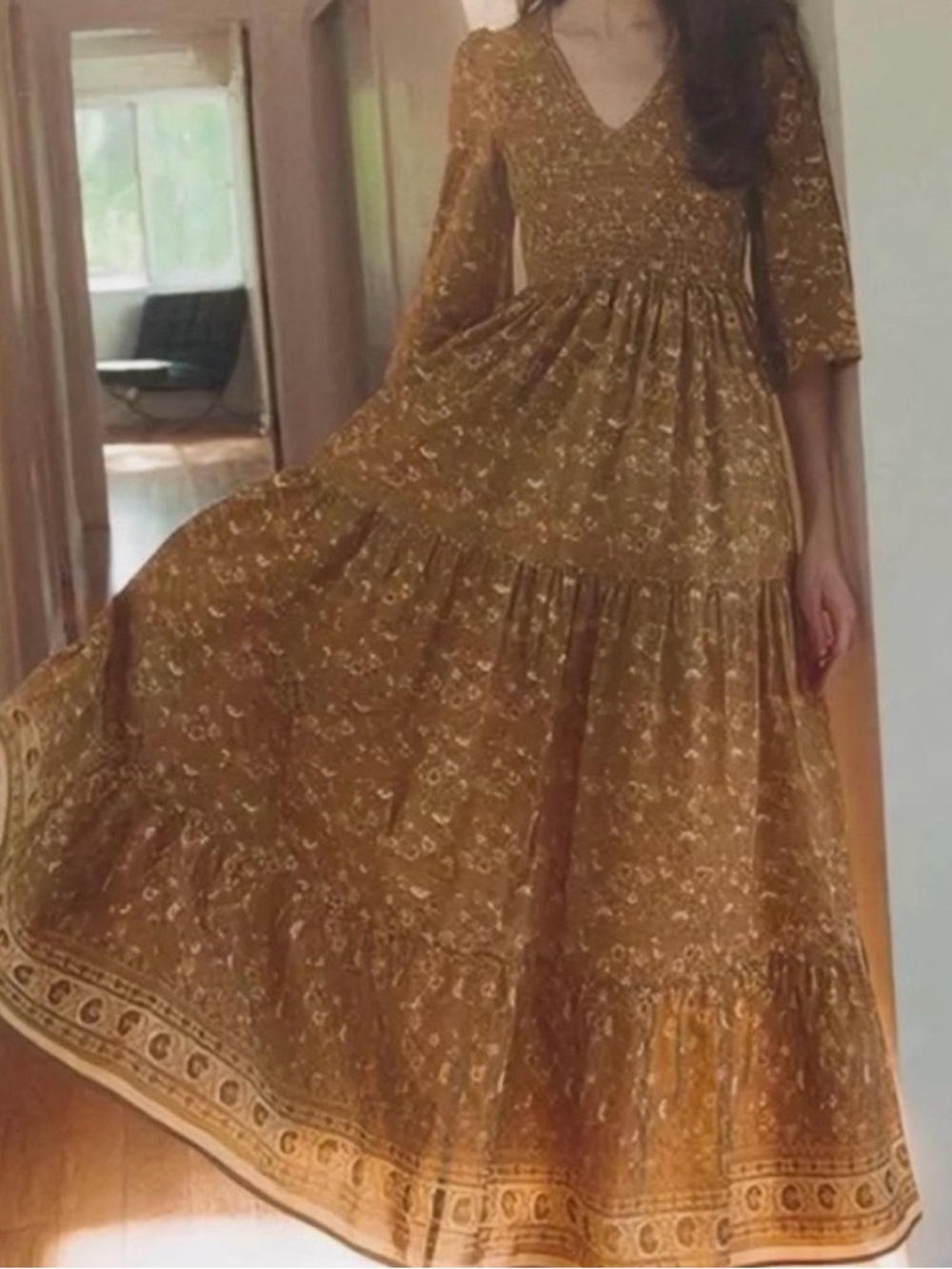 Christy Dawn - Goldenrod Basil Dress Maxi - Rare
